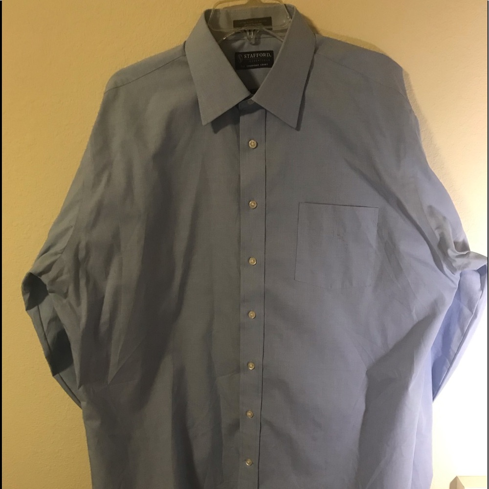 Stafford dress shirt size 17 1/2 34/35 blue